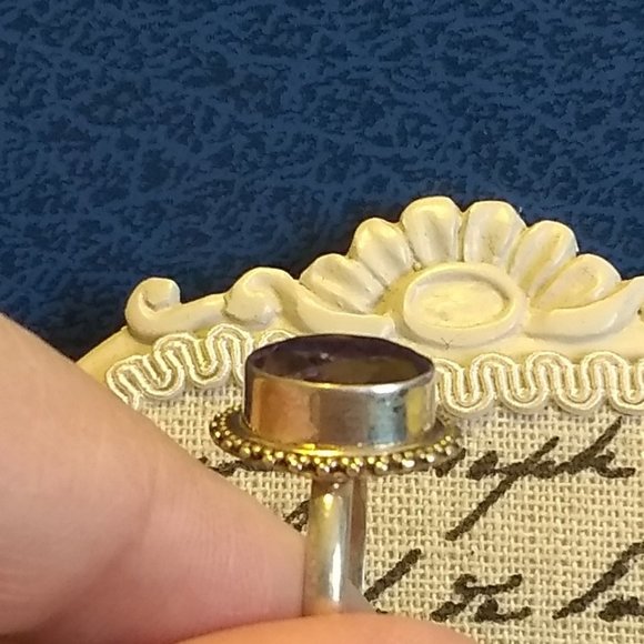 Genuine Amethyst Silver Ring - Picture 5 of 7